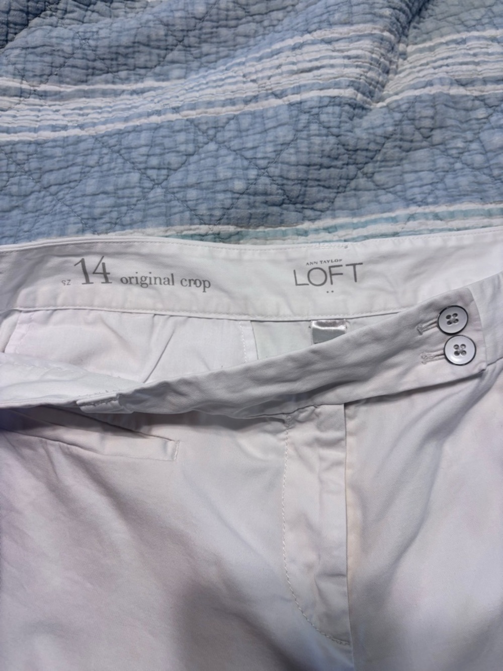 LOFT White Original Crop Pants - Picture 7 of 8